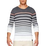 Fitness Mania - Crew Neck Engineered Multi Stripe Luxe Sweater