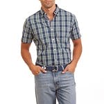 Fitness Mania - Short Sleeve Slim Lapis Check Shirt