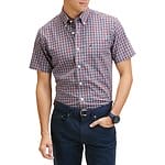 Fitness Mania - Short Sleeve Slim Wrinkle Resistant Sunguard Plaid Shirt