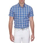 Fitness Mania - Short Sleeve Tailored Plaid Shirt