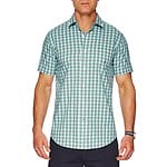 Fitness Mania - Short Sleeve Wrinkle Resistant Button Down Plaid Shirt