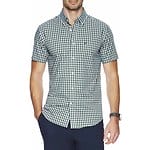 Fitness Mania - Short Sleeve Wrinkle Resistant Cosmic Plaid Shirt