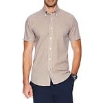 Fitness Mania - Short Sleeve Wrinkle Resistant Stern Gold Plaid Shirt