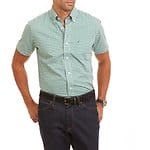 Fitness Mania - Short Sleeve Wrinkle Resistant Verdant Plaid Shirt