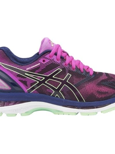 Fitness Mania - Asics Gel Nimbus 19 - Womens Running Shoes - Indigo Blue/Paradise Green/Pink Glow