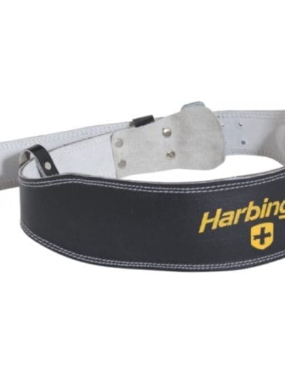 Fitness Mania - Harbinger 4" Leather Weightlifting Belt - Black/White