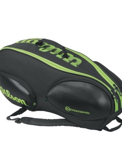 Fitness Mania - Wilson Vancouver 9 Pack Tennis Bag - Black/Green