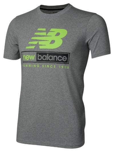 Fitness Mania - New Balance 62616 Men's Mens Short Sleeve Logo Box Tee - AMT62616HGR