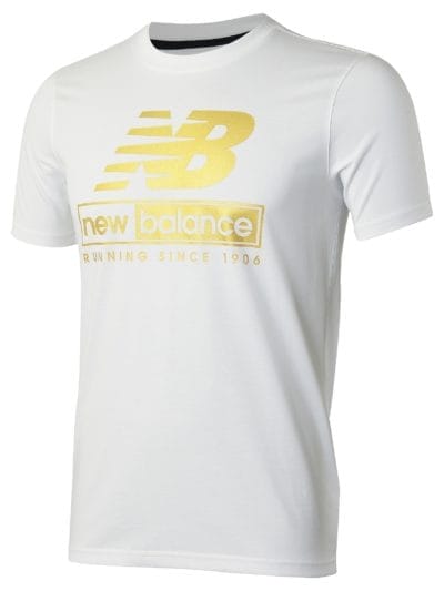 Fitness Mania - New Balance 62616 Men's Mens Short Sleeve Logo Box Tee - AMT62616WT