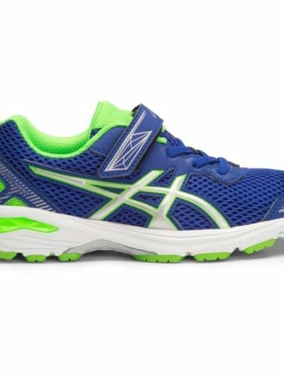 Fitness Mania - Asics GT-1000 5 PS - Kids Boys Running Shoes - Asics Blue/White/Green Gecko