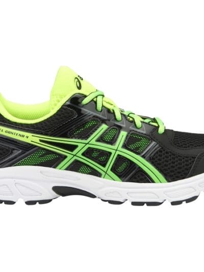 Fitness Mania - Asics Gel Contend 4 GS - Kids Boys Running Shoes - Black/Green Gecko/Safety Yellow