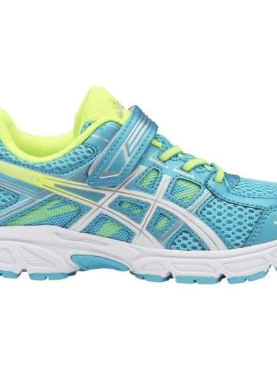 Fitness Mania - Asics Pre Contend 4 PS - Kids Girls Running Shoes - Aquarium/White/Safety Yellow
