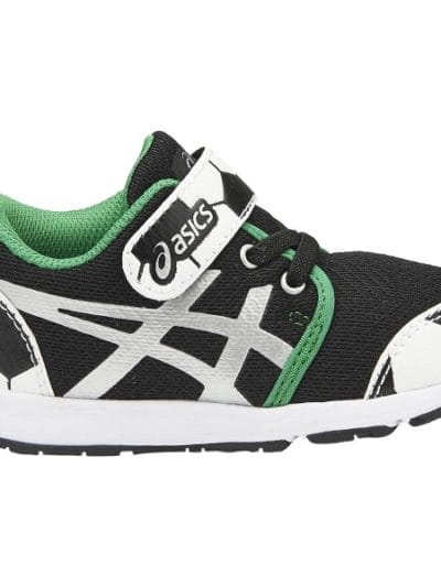 Fitness Mania - Asics School Yard TS Sports - Toddler Boys Running Shoes - Soccer Black/Silver