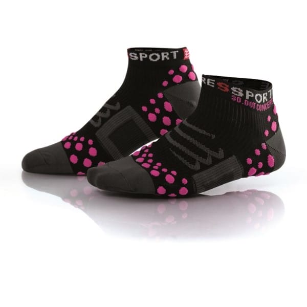 Fitness Mania - Compressport V1 Low Cut Socks - Black/Pink