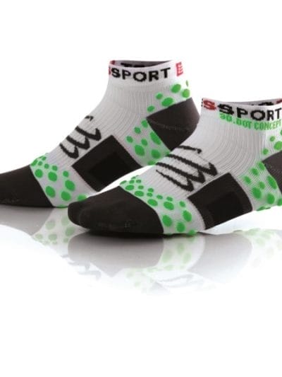 Fitness Mania - Compressport V1 Low Cut Socks - White/Green