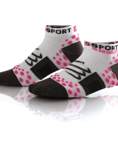 Fitness Mania - Compressport V1 Low Cut Socks - White/Pink