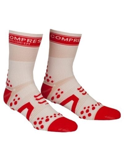 Fitness Mania - Compressport V2 Cycle Socks - White/Red