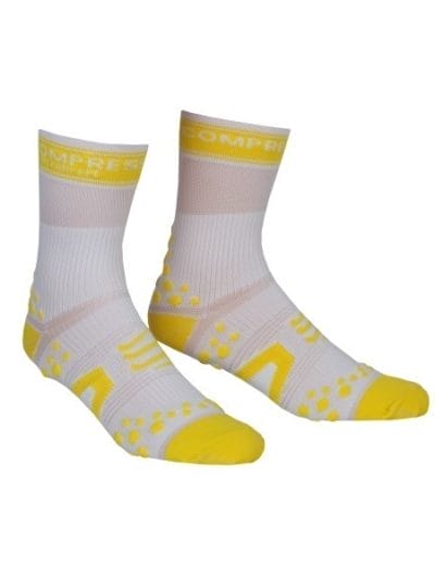 Fitness Mania - Compressport V2 Cycle Socks - White/Yellow