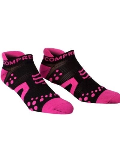 Fitness Mania - Compressport V2 Low Cut Socks 3-Pack - Black/Pink
