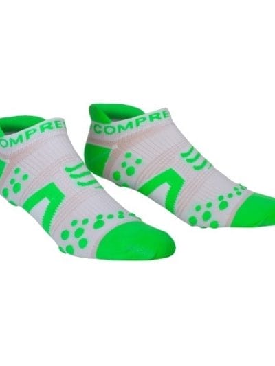 Fitness Mania - Compressport V2 Low Cut Socks 3-Pack - White/Green