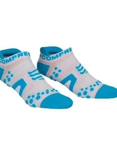 Fitness Mania - Compressport V2 Low Cut Socks - Pack 3 - White/Blue