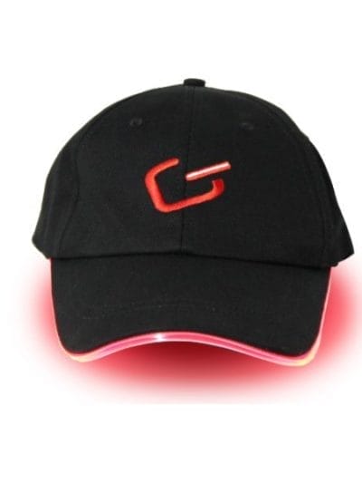 Fitness Mania - Glimmer Gear LED High Visibility Hat - Black/Red