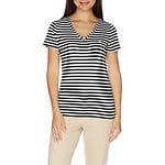 Fitness Mania - Essential Short Sleeve Stripe V-Neck T-shirt