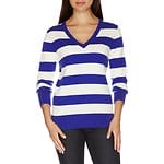 Fitness Mania - Essential V-neck Stripe Sweater