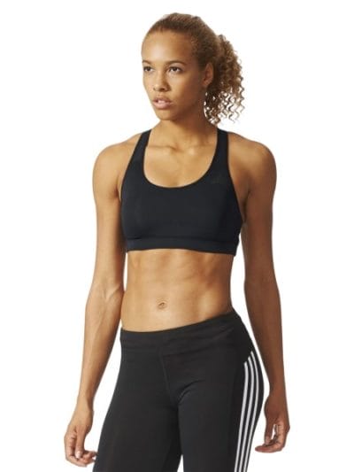 Fitness Mania - Adidas 3 Stripes Racer Back Womens Sports Bra - Black/White