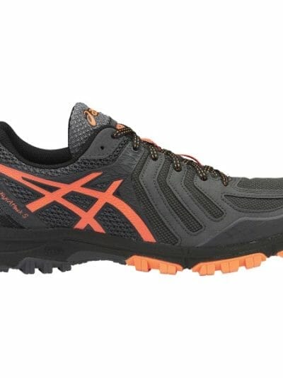 Fitness Mania - Asics Gel Fuji Attack 5 - Mens Trail Running Shoes - Dark Grey/Hot Orange/Black