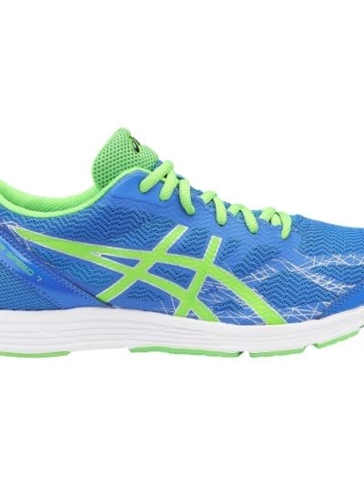 Fitness Mania - Asics Gel Hyper Speed 7 - Mens Running Shoes - Electric Blue/Green Gecko/Indigo Blue