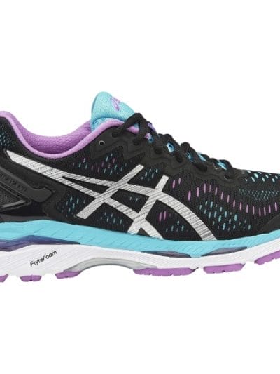 Fitness Mania - Asics Gel Kayano 23 - Womens Running Shoes - Onyx/Silver/Aquarium