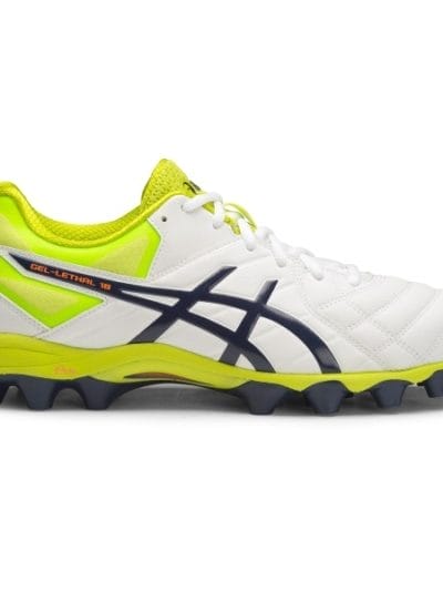 Fitness Mania - Asics Gel Lethal 18 - Mens Football Boots - White/Indigo Blue/Lime