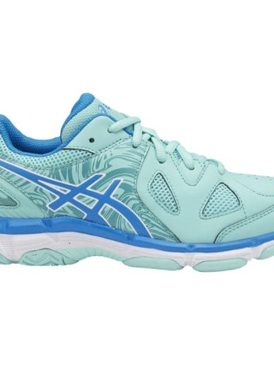 Fitness Mania - Asics Gel Netburner Super 7 GS - Kids Girls Netball Shoes - Aqua Splash/Diva Blue/White