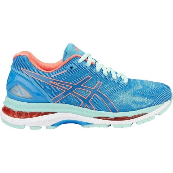 Fitness Mania - Asics Gel Nimbus 19 - Womens Running Shoes - Diva Blue/Flash Coral/Aqua Splash