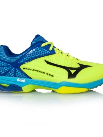 Fitness Mania - Mizuno Wave Exceed Tour 2 AC - Mens Court Shoes - Neon Yellow/Black/Surf The Web