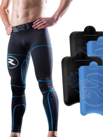 Fitness Mania - Recoverite Mens Ice Recovery Compression Tights Kit - Black/Cool Blue