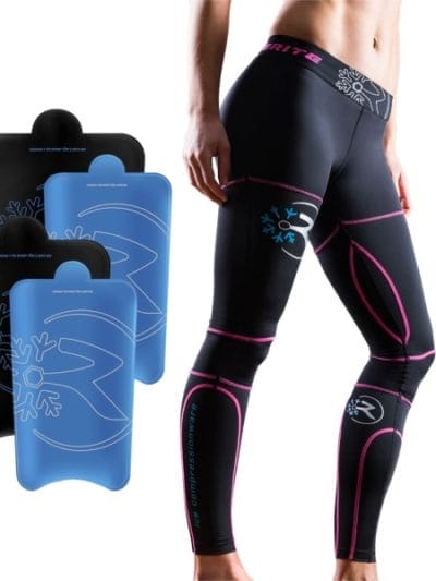 Fitness Mania - Recoverite Womens Ice Recovery Compression Tights Kit - Black/Pink