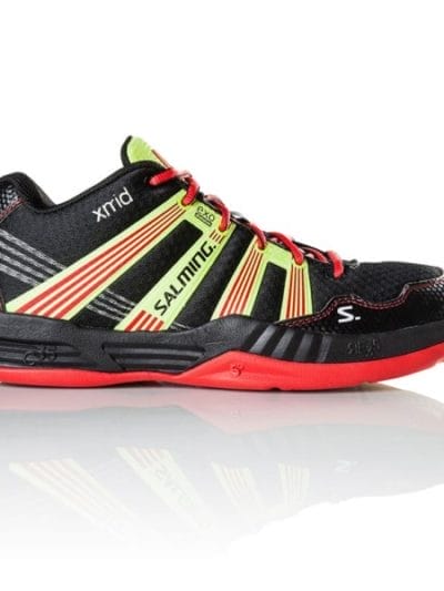 Fitness Mania - Salming Race R9 Mid 2.0 Mens Court Shoes - Black/Red/Yellow