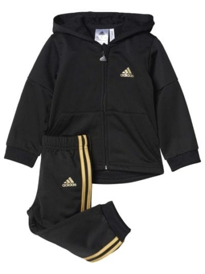 Fitness Mania - Adidas Shiny Style Kids Boys Training Jogger Set - Black/Gold Metallic