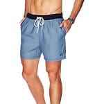 Fitness Mania - CONTRAST ELASTIC WAIST GEO-PRINT SWIM SHORT