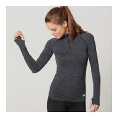 Fitness Mania - Myprotein Women's Seamless Long Sleeve 1/4 Zip Top - Black