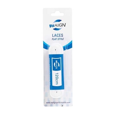 Fitness Mania - Realign 120cm Flat Shoe Laces White