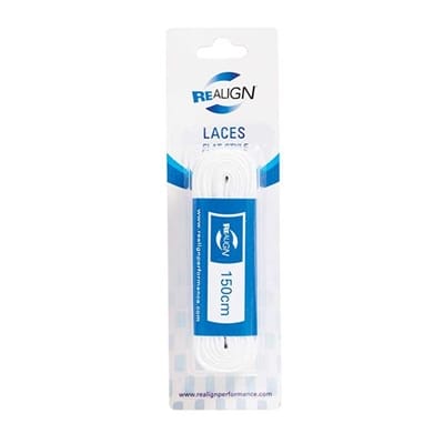 Fitness Mania - Realign 150cm Flat Shoe Laces White