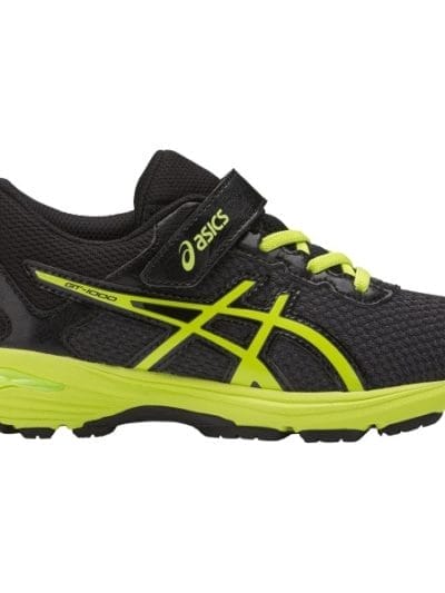 Fitness Mania - Asics GT-1000 6 PS - Kids Boys Running Shoes - Black/Energy Green/Silver