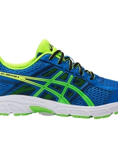 Fitness Mania - Asics Gel Contend 4 GS - Kids Boys Running Shoes - Directoire Blue/Green Gecko/Safety Yellow