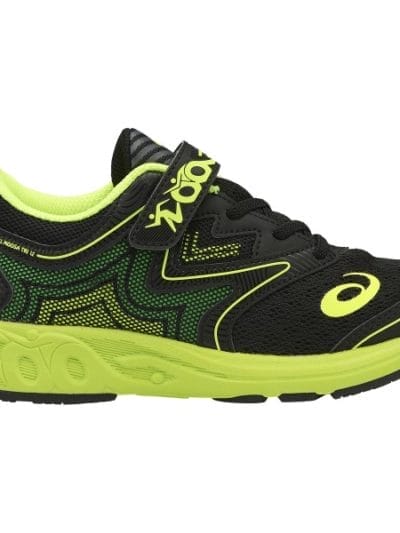 Fitness Mania - Asics Gel Noosa PS - Kids Boys Running Shoes - Black/Safety Yellow/Green Gecko