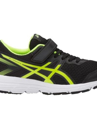 Fitness Mania - Asics Gel Zaraca 5 PS - Kids Boys Running Shoes - Black/Safety Yellow/White