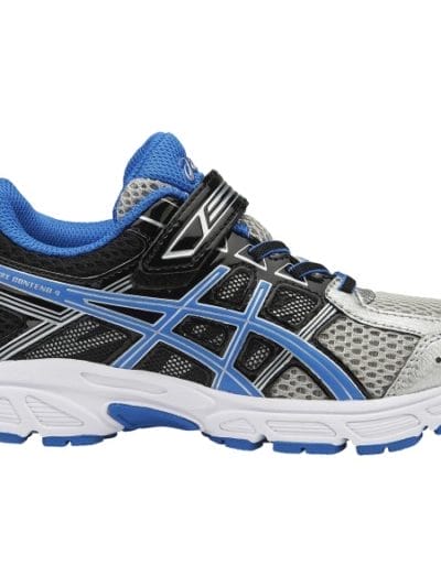 Fitness Mania - Asics Pre Contend 4 PS - Kids Boys Running Shoes - Silver/Classic Blue/Black