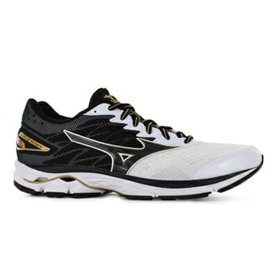 Fitness Mania - MIZUNO Mens Wave Rider 20 White / Black